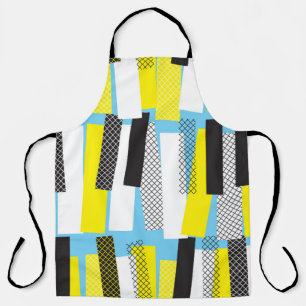Jazzmusik, gelb-blaues geometrisches Muster. Schürze