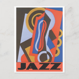 Jazzmusik mit Art Deko-Muster Postkarte
