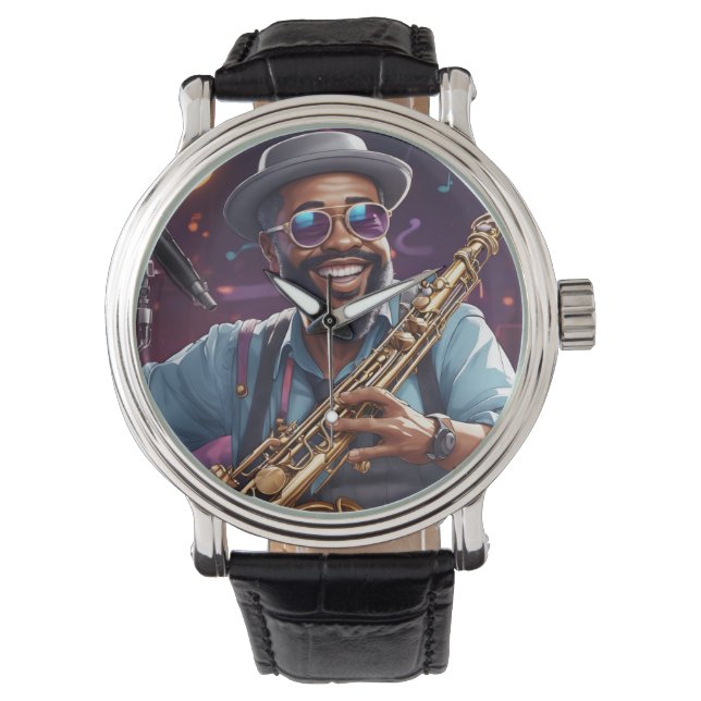 Jazzmusiker Armbanduhr (Vorderseite)