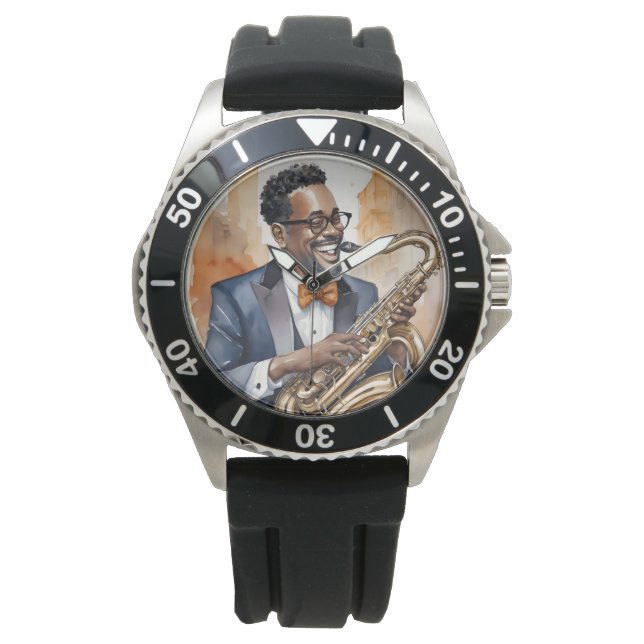 Jazzmusiker Armbanduhr (Vorderseite)