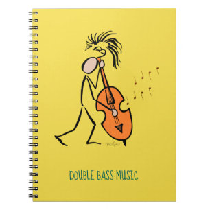 Jazzmusiker Double Bass Contrabass Player Notizblock