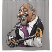 Jazzmusiker Duschvorhang (Vorderseite)