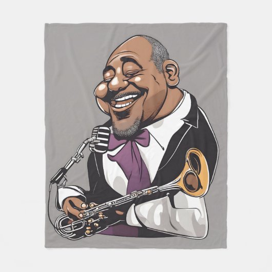 Jazzmusiker Fleecedecke (Vorderseite)