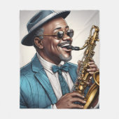 Jazzmusiker Fleecedecke (Vorderseite)