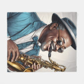 Jazzmusiker Fleecedecke (Vorderseite (Horizontal))