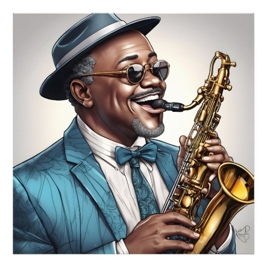 Jazzmusiker Fotodruck (Vorne)