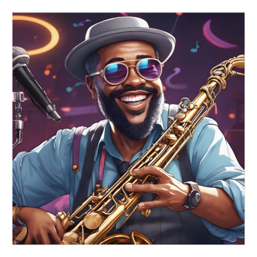 Jazzmusiker Fotodruck (Vorne)