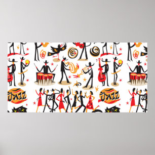 Jazzmusiker - Icons Set . Abgeschieden auf weißem  Poster