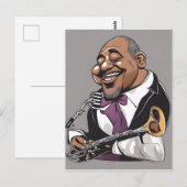 Jazzmusiker Postkarte (Vorne/Hinten)