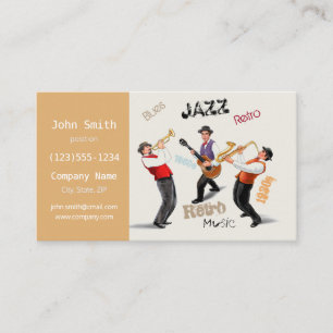 Jazzmusiker Retro-Musik Blues-Party Vintage Visitenkarte