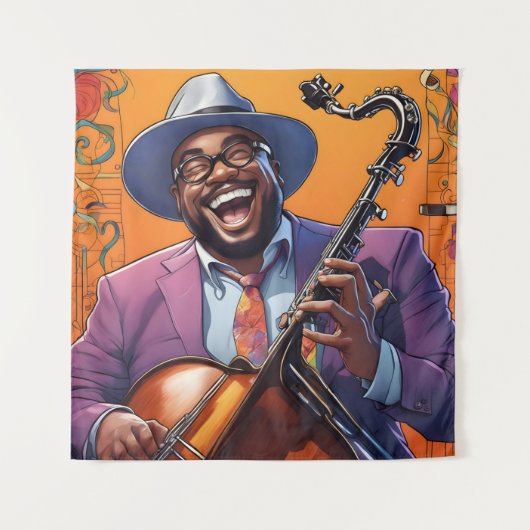 Jazzmusiker Wandteppich (Vorderseite)