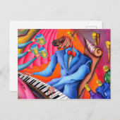 Jazzpianist Postkarte (Vorne/Hinten)