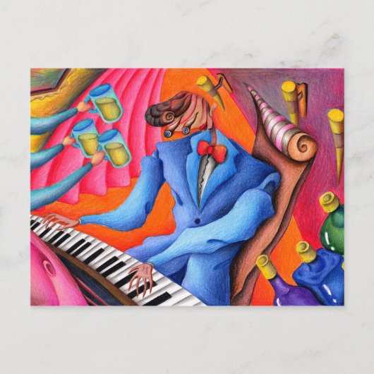 Jazzpianist Postkarte (Vorderseite)