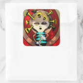 Jazzplayer 2012 quadratischer aufkleber (Tasche)