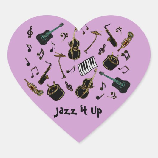 Jazz's Up Herz-Aufkleber (Vorderseite)