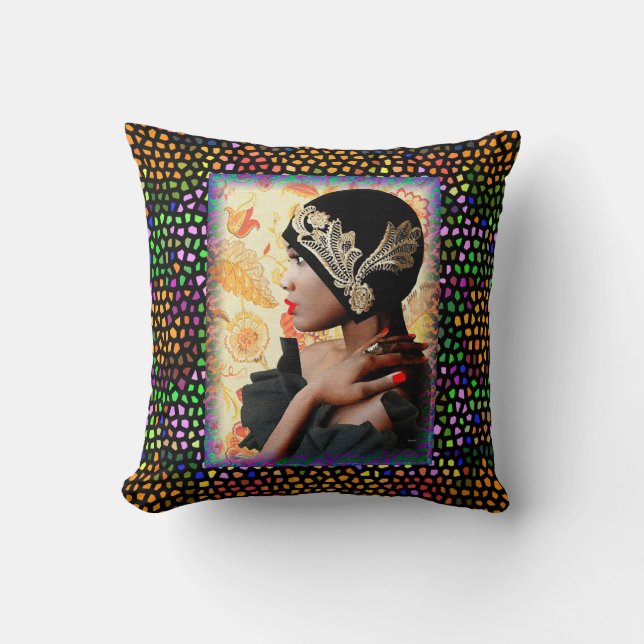 Jazzsänger Harlem Renaissance Kissen (Vorderseite)