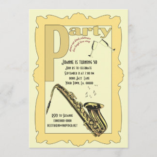 Jazzsaxophone-Party Einladung