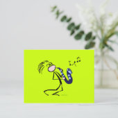 Jazzsaxophonisten Postkarte (Stehend Vorderseite)