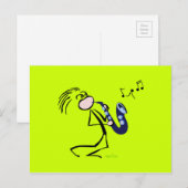 Jazzsaxophonisten Postkarte (Vorne/Hinten)