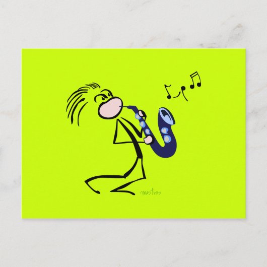 Jazzsaxophonisten Postkarte (Vorderseite)
