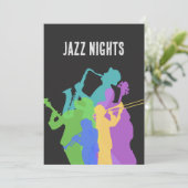 Jazzspieler, Jazzabendfest, Konfitüre, Konzert Einladung (Stehend Vorderseite)