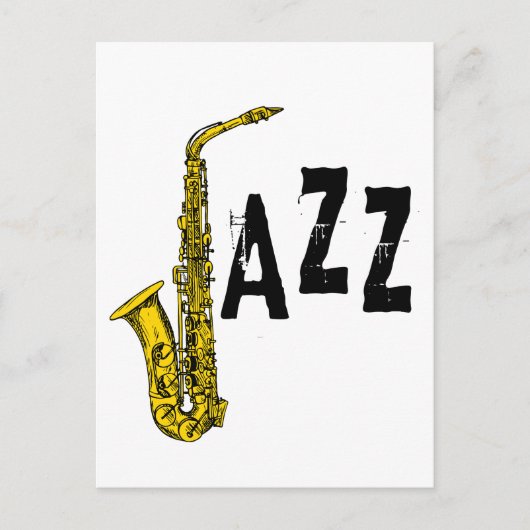 Jazzsymbol mit Saxophon Postkarte (Vorderseite)