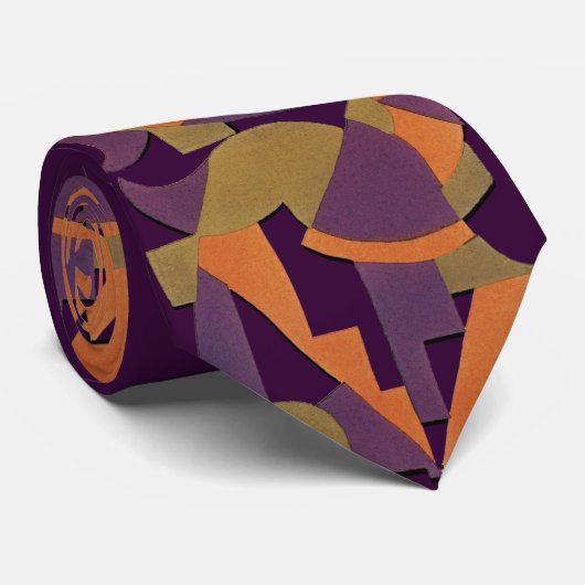 Jazzy Art Deco Geometric Design Krawatte (Gerollt)
