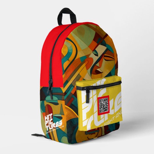 Jazzy Artwork Design Backpack V2 Bedruckter Rucksack (Rückseitige Ecke links)