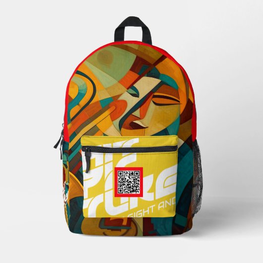 Jazzy Artwork Design Backpack V2 Bedruckter Rucksack (Vorderseite)