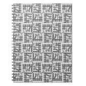 Jazzy Black and White Music Notebook Notizblock (Vorderseite)