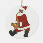 Jazzy Black Santa Weihnachts-Ornament Keramik Ornament (Vorne)