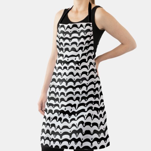 Jazzy Black & White Melting Zebra Streifen Schürze (InSitu)