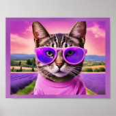 Jazzy cat - - Lavendelfeld Poster (Vorne)