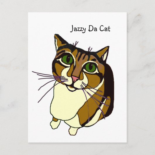Jazzy Da Cat Postcard Postkarte (Vorderseite)