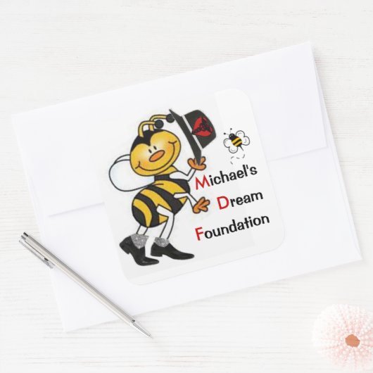 Jazzy Dream Bee Quadratischer Aufkleber (Umschlag)