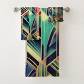 Jazzy Geometric Elegant Classic Boho Geometrie Badhandtuch Set (Insitu)