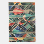 Jazzy Geometric Elegant Classic Boho Geometrie Geschirrtuch (Vertikal)