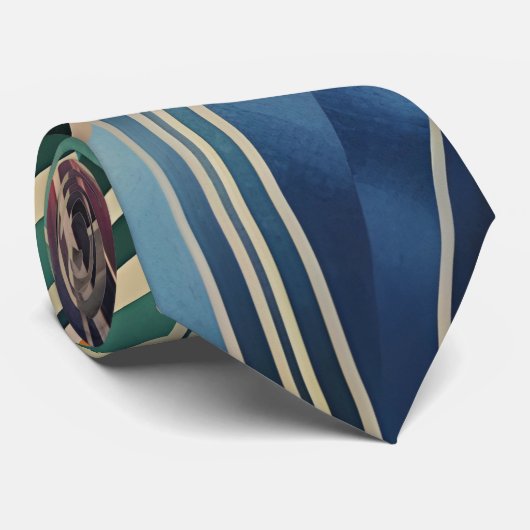 Jazzy Geometric Elegant Classic Boho Geometrie Krawatte (Gerollt)