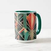 Jazzy Geometric Elegant Classic Boho Geometrie Tasse (VorderseiteRechts)