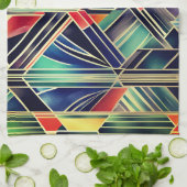Jazzy Geometric Elegante Klassisches Boho Geschirrtuch (Gefaltet)