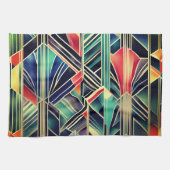 Jazzy Geometric Elegante Klassisches Boho Geschirrtuch (Horizontal)