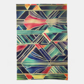 Jazzy Geometric Elegante Klassisches Boho Geschirrtuch (Vertikal)