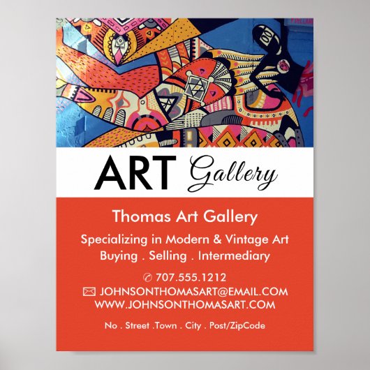 Jazzy Graffiti Art, Art Dealer, Galerie Advert Poster (Vorne)