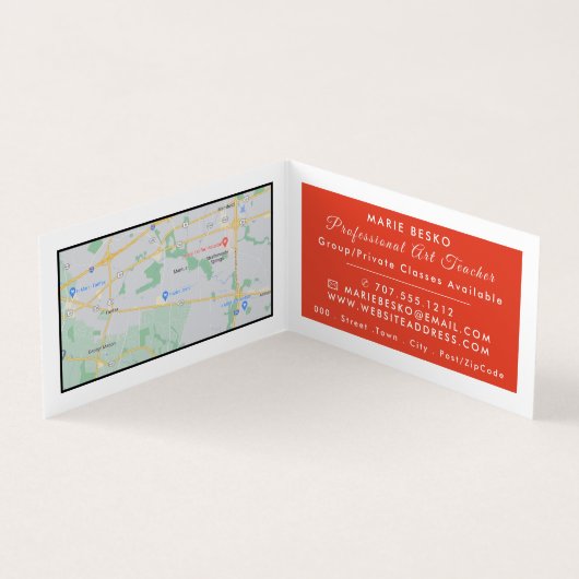 Jazzy Graffiti Art, Art Teacher, im Detail Visitenkarten (Innenseite)