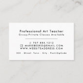 Jazzy Graffiti Art, Art Teacher Visitenkarte (Rückseite)