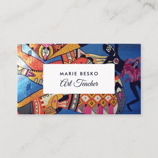 Jazzy Graffiti Art, Art Teacher Visitenkarte (Vorderseite)