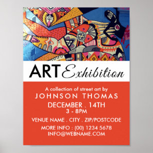 Jazzy Graffiti Art, Künstlerausstellung Werbung Poster