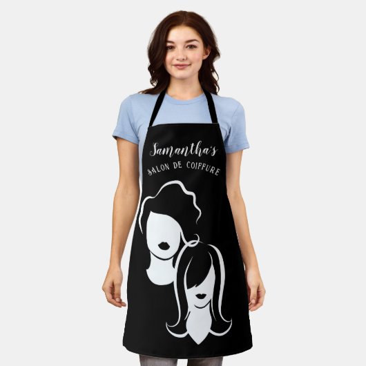Jazzy Hairstylist Silhouetten Schürze (Getragen)
