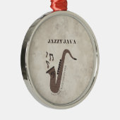 Jazzy Java-Coffee Beans-Saxophon- Ornament Aus Metall (Rechts)