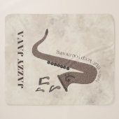 Jazzy Java-Coffee Beans-Saxophon- Sherpadecke (Vorderseite (Horizontal))